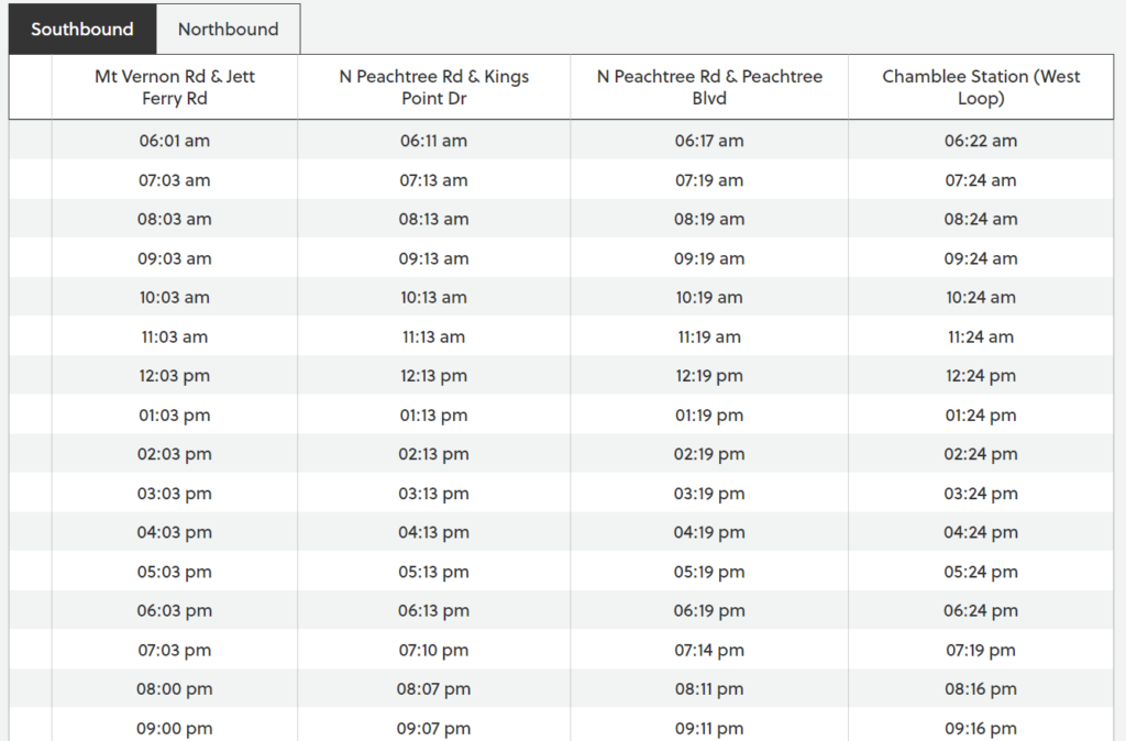 Marta Bus Route No 132 Tilly Mill Road Vice Versa In Atlanta