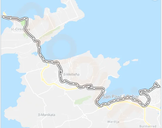 Route 221 Mainline Routes From Cirkewwa To Bugibba And Viceversa In 