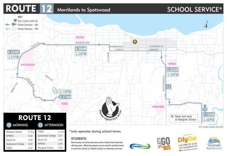 New Zealand TRC - Citylink School Buses Route 12 - Merrilands to ...