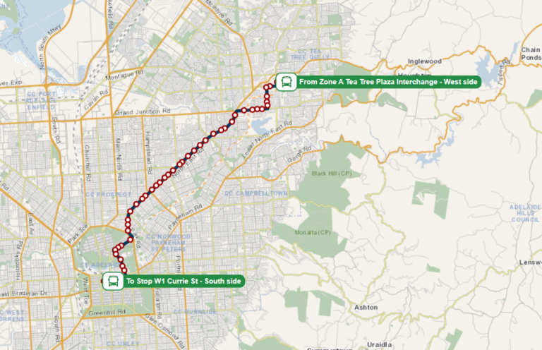 Adelaide Bus Route No: 273 (City Buses(Northern Routes)) runs from ...