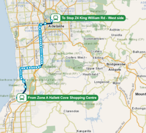 Adelaide Bus Route No: AO8 (Adelaide Oval Footy Express) runs from Old ...