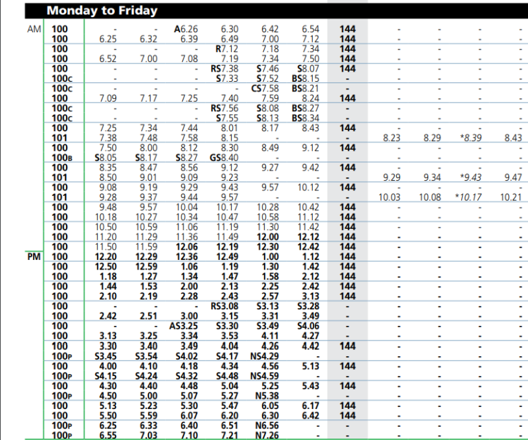 Adelaide Bus Route No 100P (Cross Town Connector Services) runs from