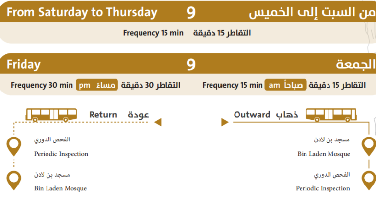 Saudi Public Transport Company (SAPTCO) Bus Route No: 9 - Runs From Bin ...