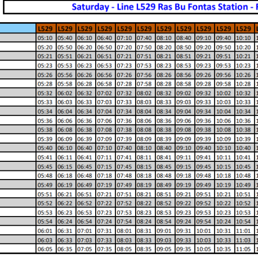 Mowasalat Bus Route / Line R722: From Lusail Bus Station - Al Thakhira ...