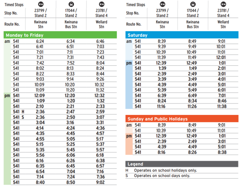 Transperth Bus Route 541 From Kwinana Stn - Wellard Stn Australia ...