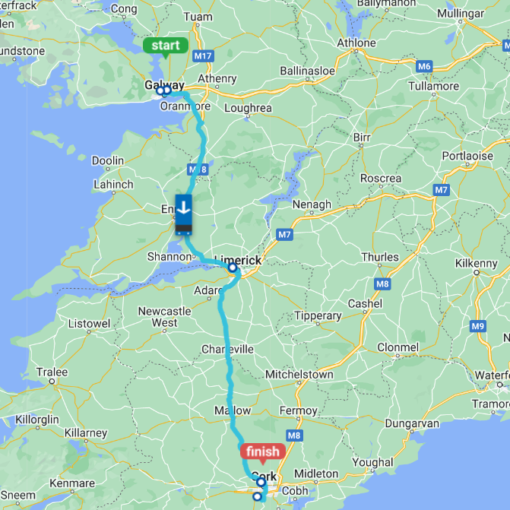 Ireland Citylink Bus Route No 763 From Galway to Dublin Airport Multistop (Vice Versa