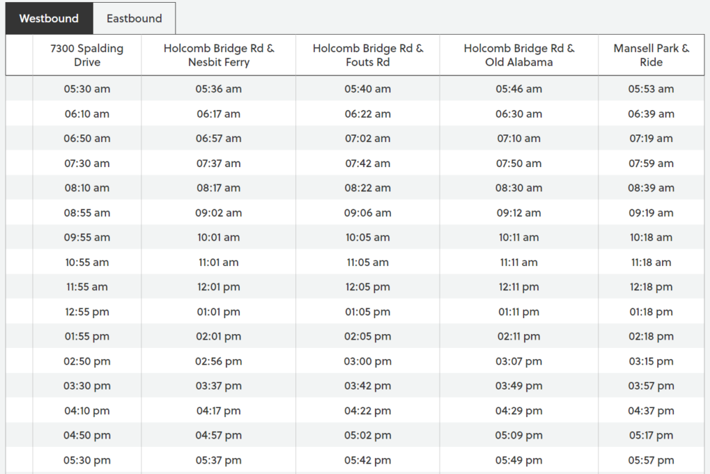 Marta bus Route no: 142 East Holcomb Bridge Road (Vice - Versa) in ...